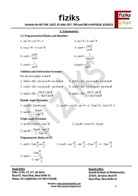 Image result for Mathematics Formula Sheet
