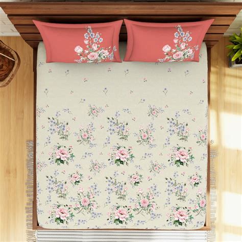 Buy SPACES Organic 3-Piece Double Bedsheet Set - 2.74 m x 2.74 m from ...