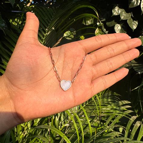 Rose Gold Plated Silver Milky Quartz Heart Necklace – Siya By Star