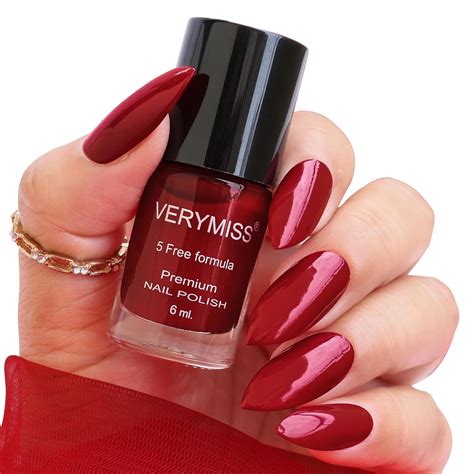 Buy VERYMISS Premium Non UV Gel Finish Nail Polish 6ml - (Riot Red ...