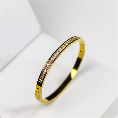 Luxe Crystal Bangle - 18k Gold Plated & Waterproof – Adorniq Jewellery