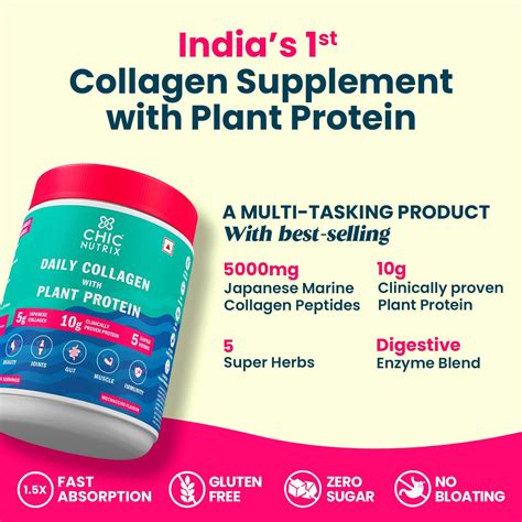 Buy CHICNUTRIX DAILY COLLAGEN PEPTIDES WITH PLANT PROTEIN | 15 SERVINGS ...