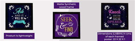 Indianara Set of 3 Spritual Quotes Framed Wall Hanging Laminated ...