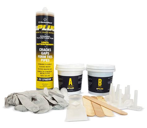 Buy uPlug - Concrete Foundation Crack Repair Kit (5-ft) | Permanently Fills Leaking Basement ...