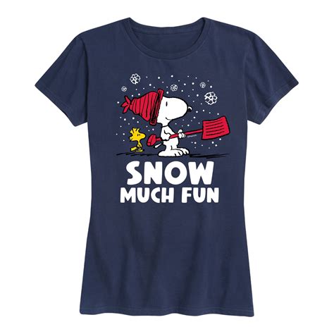 Peanuts - Women's Snoopy Winter Fun Short Sleeve Graphic Tshirts ...