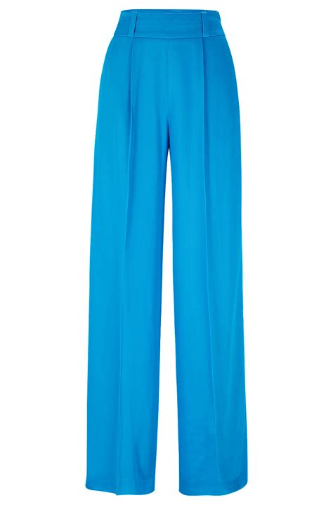 HUGO - Wide-leg relaxed-fit trousers with rear logo waistband