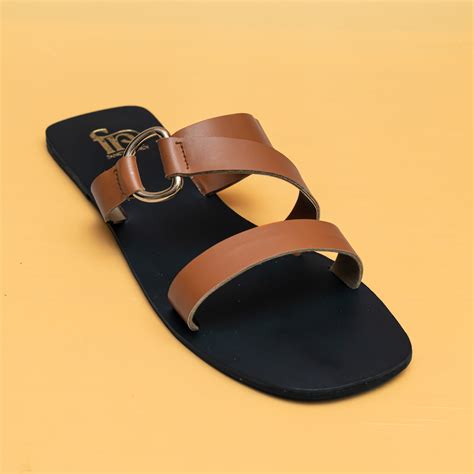 Twin Buckle Strap Flats - Tan