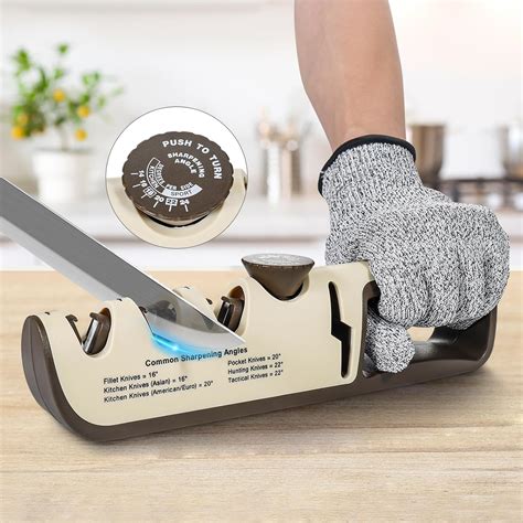 4 in 1 Manual Knife Sharpener with Scissors Sharpener,Knife Sharpener ...
