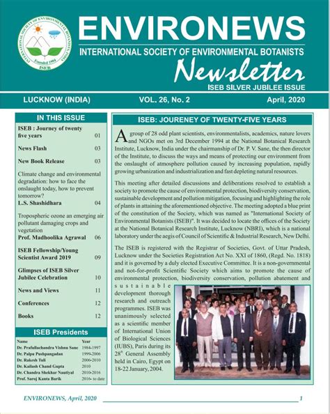 International Society of Environmental Botanists (ISEB) | Home