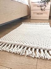 pepme Cotton Macrame Rug, Boho Cotton Placemat with Tassels for Bedroo ...