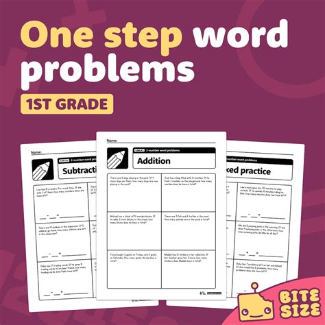 Image result for One Step Word Problems Printable