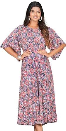 Buy Yash Gallery Women's Multi Floral Printed Smoking Anarkali Dress ...