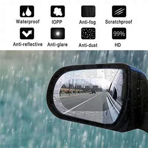 Car Mirror - Car Rear View Mirror Protective Anti Fog Clear Rainproof ...
