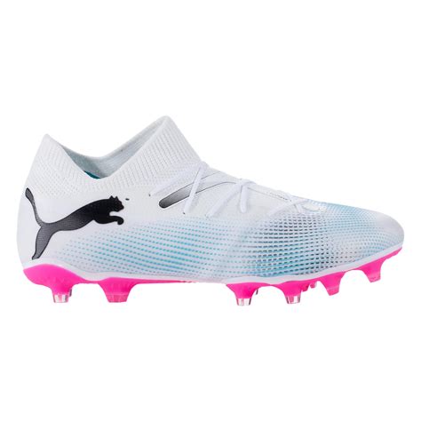 Puma Future 7 Match FG/AG Soccer Cleats (Puma White/Poison Pink ...