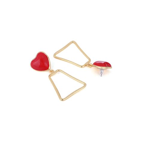 Buy Estele Gold Plated Heart Shaped Dangle Earrings for Women Online