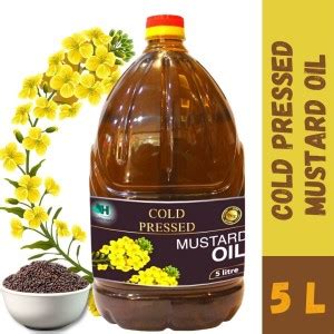 Healthy Roots 5L Cold Pressed Mustard Oil (Ghani) - 5 Litre Wood ...