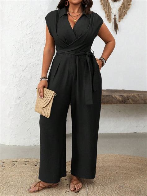 Calvaya Plus Size Women's Elegant Casual French Style Solid Color V ...