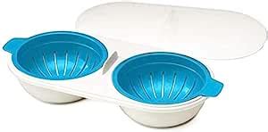 Buy Naidev Microwave Eggs Poacher, Non-Stick Double Cup Egg Steamer ...