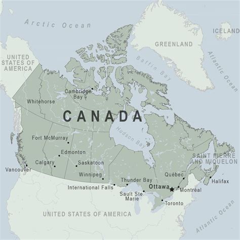 Canada usa border map