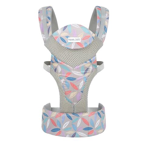 POLKA TOTS Beige Color Easy Breezy Leaf Print Adjustable Baby Carrier ...
