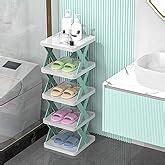 QONETIC 6-Layer Plastic Shoe Rack for Home – Stackable & Adjustable ...