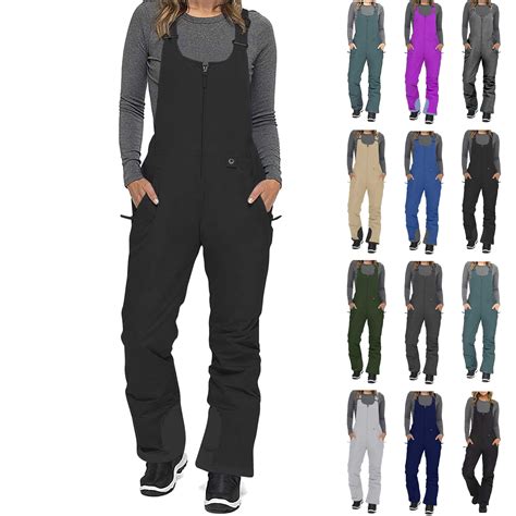 QATAINLAV Womens Snow Bibs Jumpsuits Ski Waterproof Windproof Insulated ...