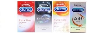 DUREX Extra TIme Extra Thin Extra Dots Air condom (Set of 4, 40S ...