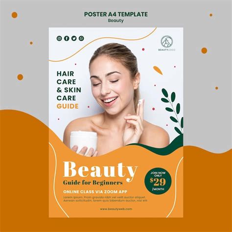 Beauty guide poster a4 template | Free PSD