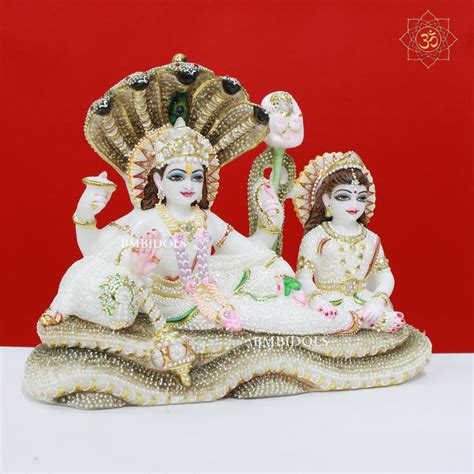 Lakshmi Narayan Marble Statue made in Marble Stone in 12inches – BMBIDOLS