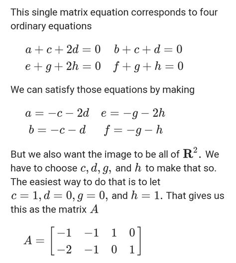 Find a linear mapping g:r4-r3\nwhose kernel spanned by 1234,0111