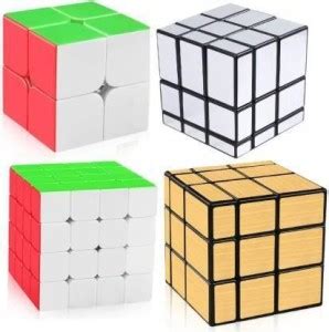 ZIQRA TOYS Cube Combo Stickerless Gold mirror ,Silver Mirror, 2x2 Cube ...