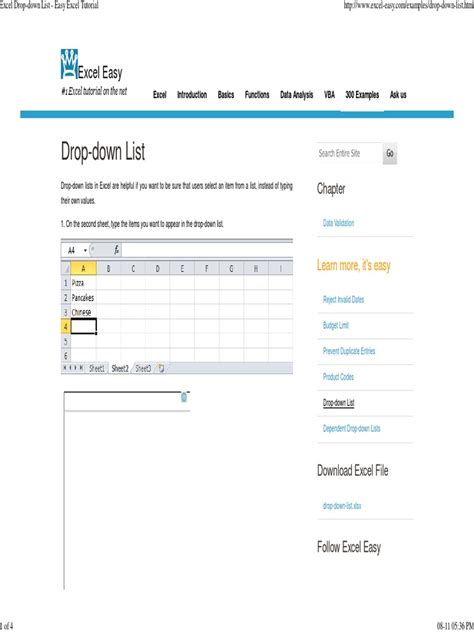Image result for Excel Drop On Tutorial