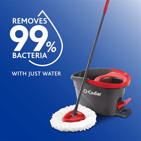 O-Cedar EasyWring Microfiber Spin Mop, Bucket Floor Cleaning System ...