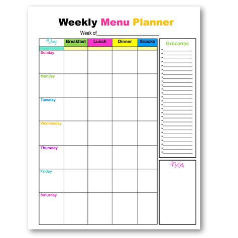 Weekly Menu Planner 的图像结果