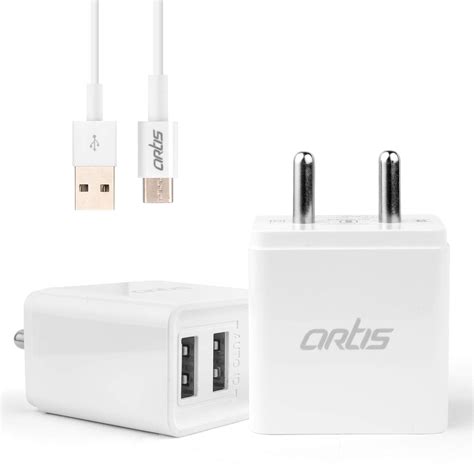 Artis U200 2.4A USB Wall Charger Adapter/BIS Certified/Indian Plug with ...