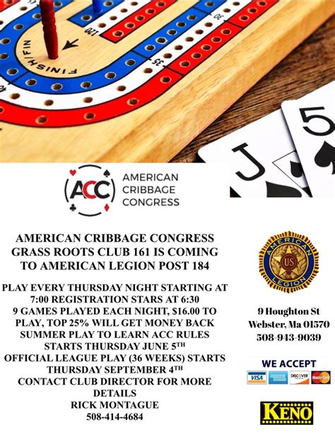 Cribbage Night at the Legion! , 9 HOUGHTON ST, Webster, MA, 3 July 2025 ...