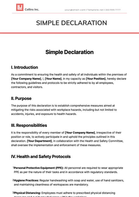 Image result for Declaration Statement Example