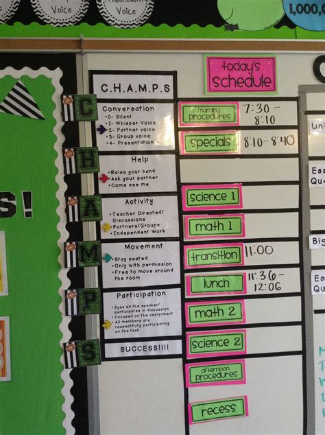 Champs Classroom Management Bulletin Board