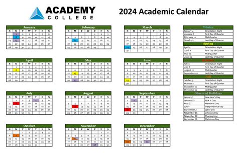 Calendar - Academy College