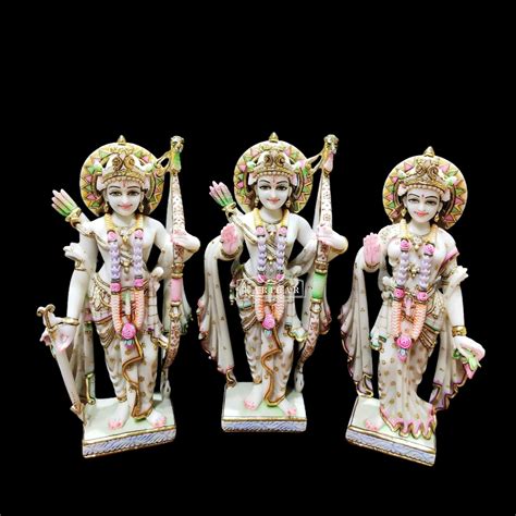 KARIGAROFFICIAL Ram Darbar Statue 18 inches Marble Hand Painted India ...