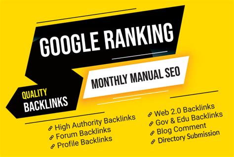 Monthly SEO service with high quality backlinks for google top ranking ...