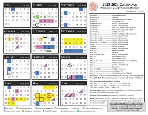 23-24 School Year Calendar Approved - Perkiomen Valley School District