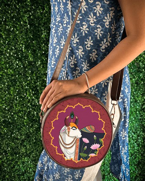 Shop Indian Ethnic Round Sling Bags Online | Creative Dukaan