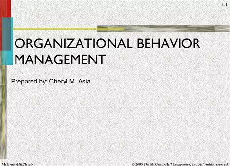 Organizational Behavior Management (introduction) | PPT