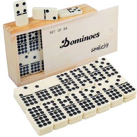 Double Nine Domino Set-Professional Dominoes Set for Classic Board Games-Dominoes Set for Adults ...
