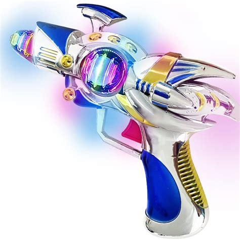 Buy ArtCreativity Blue Super Spinning Space Blaster with Flashing LEDs ...