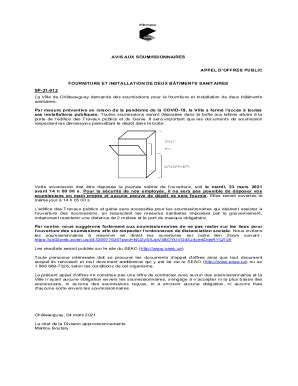 Fillable Online ville chateauguay qc APPEL DOFFRES POUR LACQUISITION DE ...