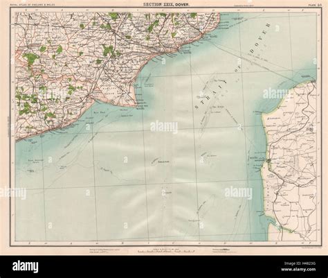 STRAIT OF DOVER Shoals depths Kent/Sussex coast Folkestone Rye Hastings ...