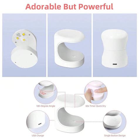 Mini Nail Gel Curing Uv Lamp, Led Light Therapy & Shell-shape Design ...