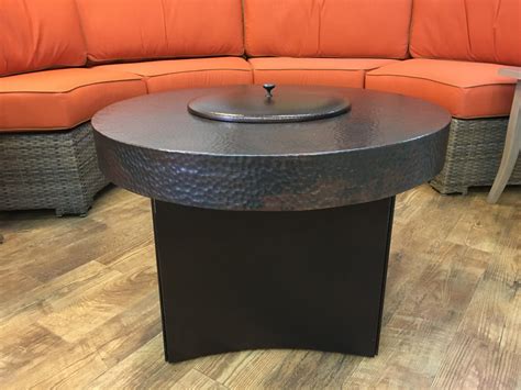 Oriflamme Mini 34'' Hammered Copper Fire Pit Table - All Backyard Fun